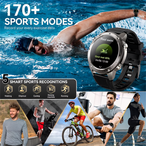 Remax 1.43" AMOLED Screen GPS Smart Watch 5ATM Waterproof Premium Smartwatch Outdoor Fitness Tracker GPS Smart Watch for Men