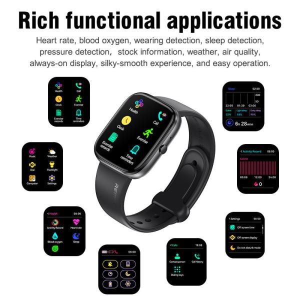Remax Best High Quality Watch 25 Fashion Dial Heart Rate Smartwatch Voice Assistant Phone Call IP68 Waterproof Smart Watch